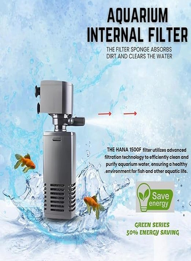 Blutails Aquarium Internal Filter | 4 in 1 High Power Filtration |15w AC 220 240V MAX Output 650L/H, 1 Piece + Taiyo Pluss Discovery 500g Fish Food. - Image 3
